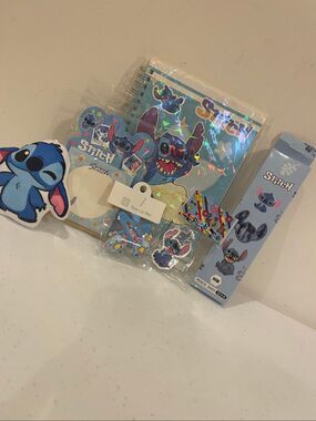 Stitch back to school or stocking stuffers bundle lot notebook, pencils, keychai